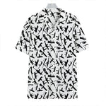 Black And White Guns Pattern Print Hawaiian Shirt