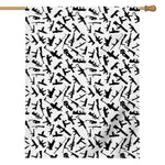 Black And White Guns Pattern Print House Flag