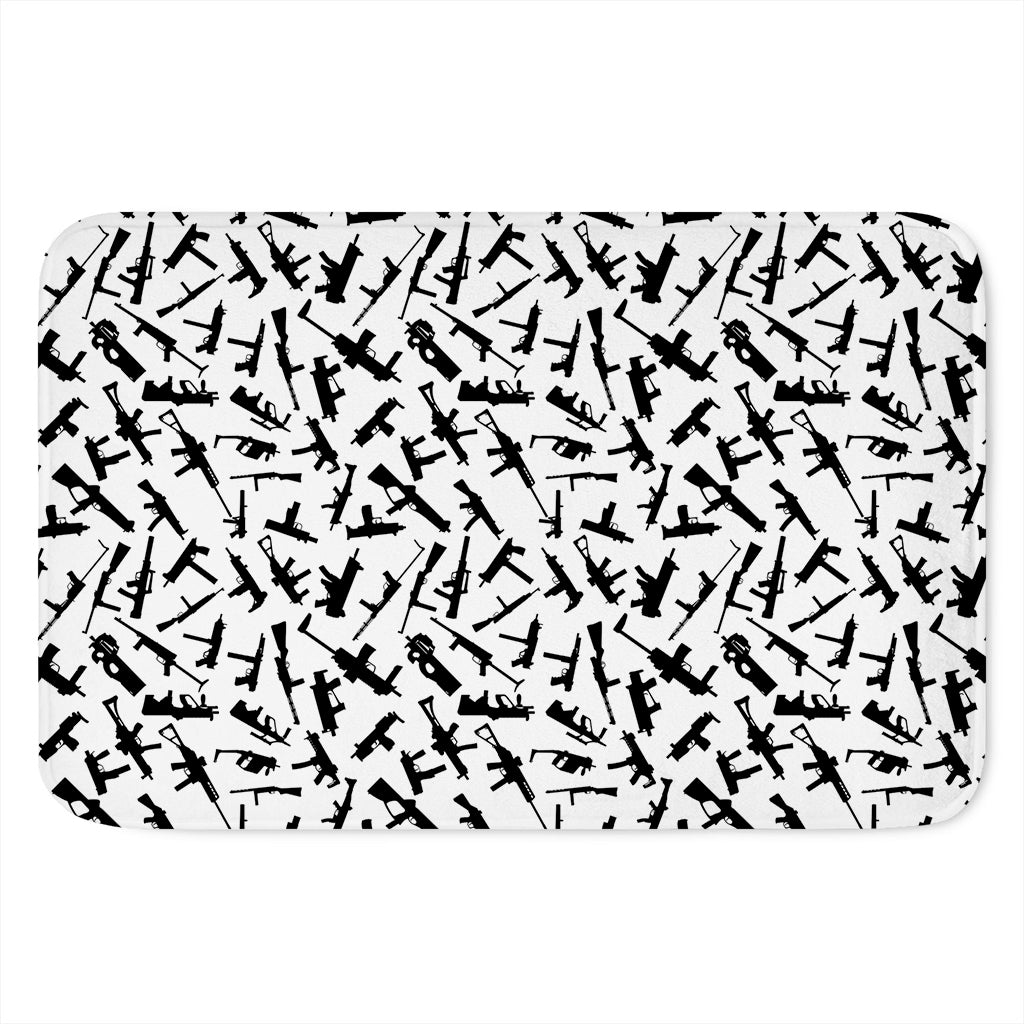 Black And White Guns Pattern Print Indoor Door Mat