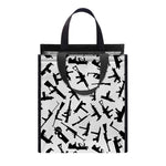 Black And White Guns Pattern Print Insulated Lunch Tote