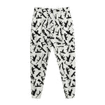 Black And White Guns Pattern Print Jogger Pants