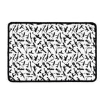 Black And White Guns Pattern Print Kitchen Mat