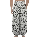 Black And White Guns Pattern Print Lantern Pants