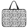 Black And White Guns Pattern Print Laptop Sleeve With Handle