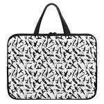 Black And White Guns Pattern Print Laptop Sleeve With Handle