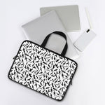 Black And White Guns Pattern Print Laptop Sleeve With Handle