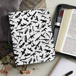 Black And White Guns Pattern Print Leather Bible Cover