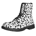 Black And White Guns Pattern Print Lace-Up Boots