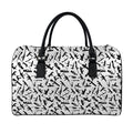 Black And White Guns Pattern Print Leather Duffel Bag