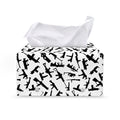 Black And White Guns Pattern Print Leather Tissue Box Cover