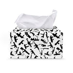 Black And White Guns Pattern Print Leather Tissue Box Cover