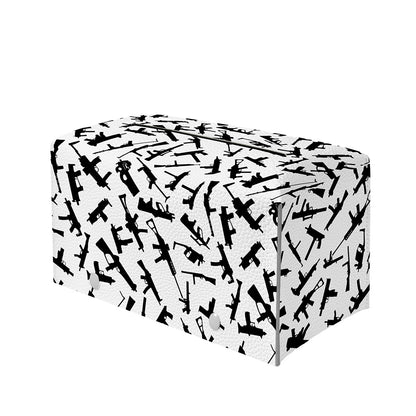 Black And White Guns Pattern Print Leather Tissue Box Cover