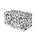 Black And White Guns Pattern Print Leather Tissue Box Cover