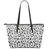 Black And White Guns Pattern Print Leather Tote Bag