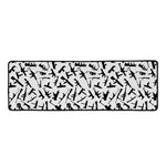 Black And White Guns Pattern Print Long Kitchen Mat