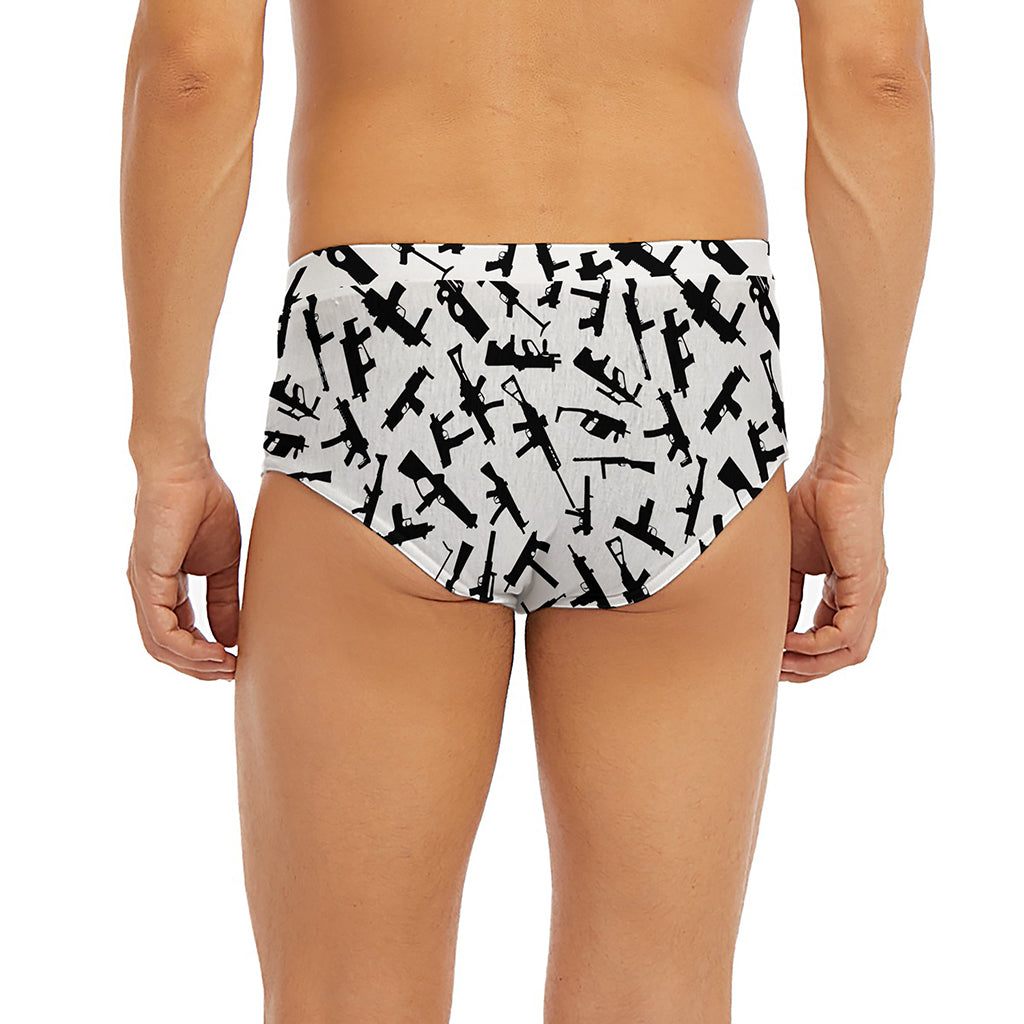 Black And White Guns Pattern Print Men's Briefs