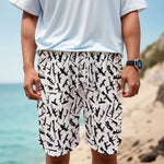 Black And White Guns Pattern Print Men's Cargo Shorts