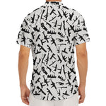 Black And White Guns Pattern Print Men's Deep V-Neck Shirt