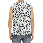 Black And White Guns Pattern Print Men's Fitness Tank Top