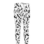 Black And White Guns Pattern Print Men's leggings