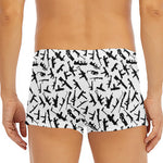 Black And White Guns Pattern Print Men's Short Boxer Briefs