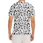 Black And White Guns Pattern Print Men's Short Sleeve Rash Guard