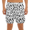 Black And White Guns Pattern Print Men's Split Running Shorts