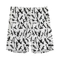 Black And White Guns Pattern Print Men's Athletic Shorts