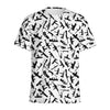 Black And White Guns Pattern Print Men's Sports T-Shirt