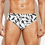 Black And White Guns Pattern Print Men's Swim Briefs