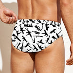 Black And White Guns Pattern Print Men's Swim Briefs