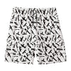 Black And White Guns Pattern Print Men's Swim Trunks