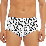 Black And White Guns Pattern Print Men's Triangle Swim Briefs