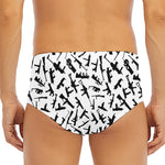 Black And White Guns Pattern Print Men's Triangle Swim Briefs