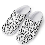 Black And White Guns Pattern Print Mesh Casual Shoes