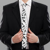 Black And White Guns Pattern Print Necktie