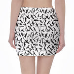 Black And White Guns Pattern Print Pencil Mini Skirt