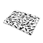 Black And White Guns Pattern Print Pet Cooling Mat Cover