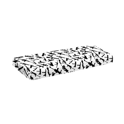 Black And White Guns Pattern Print Piano Keyboard Cover