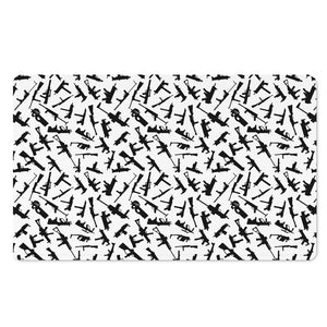 Black And White Guns Pattern Print Polyester Doormat