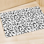 Black And White Guns Pattern Print Polyester Doormat