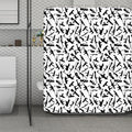 Black And White Guns Pattern Print Polyester Shower Curtain