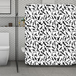 Black And White Guns Pattern Print Polyester Shower Curtain