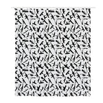 Black And White Guns Pattern Print Polyester Shower Curtain