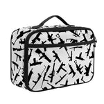 Black And White Guns Pattern Print Portable Lunch Bag