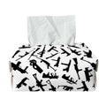 Black And White Guns Pattern Print Rectangle Tissue Box Cover