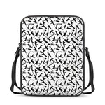 Black And White Guns Pattern Print Rectangular Crossbody Bag