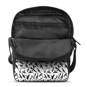 Black And White Guns Pattern Print Rectangular Crossbody Bag