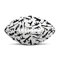 Black And White Guns Pattern Print Rugby Ball