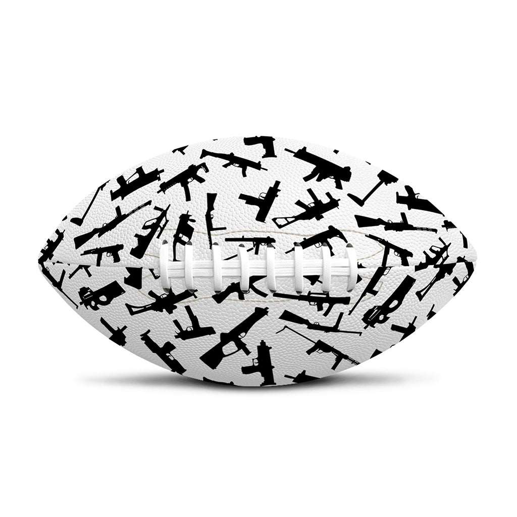 Black And White Guns Pattern Print Rugby Ball